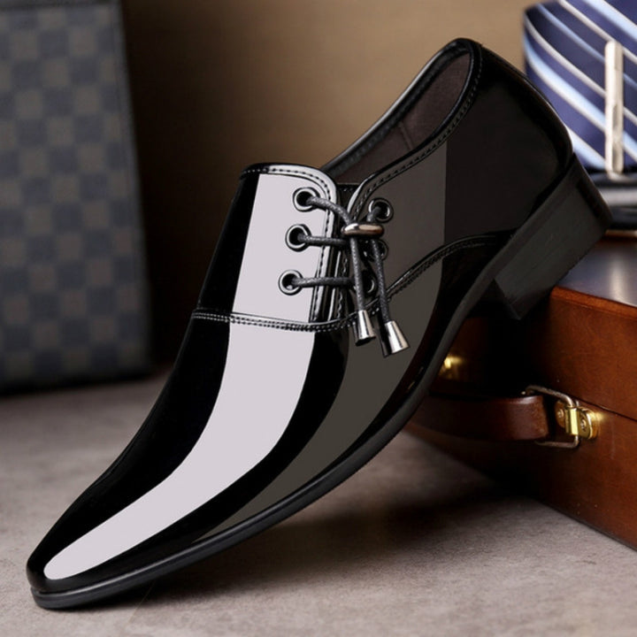 Pointed Business Dress Men Glossy Casual Leather Shoes, 38, 39, 40, 41, 42, 43, 44, 45, 46, 47, 48