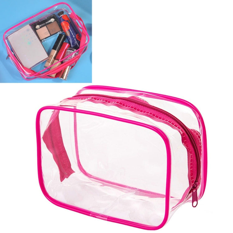 Portable Travel Zip Look PVC Bags Waterproof Transparent Makeup Storage Bag, S, M, L, 3Pcs Set