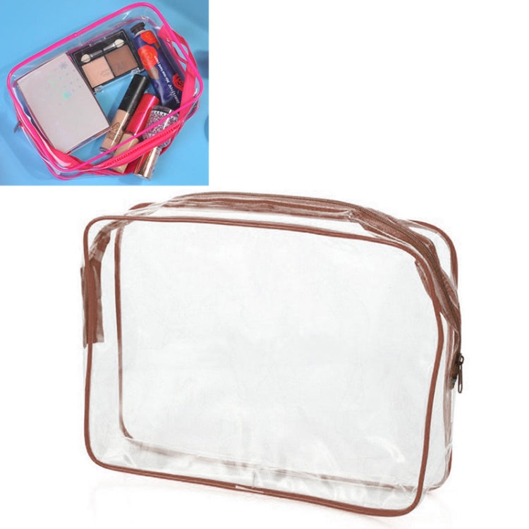 Portable Travel Zip Look PVC Bags Waterproof Transparent Makeup Storage Bag, S, M, L, 3Pcs Set