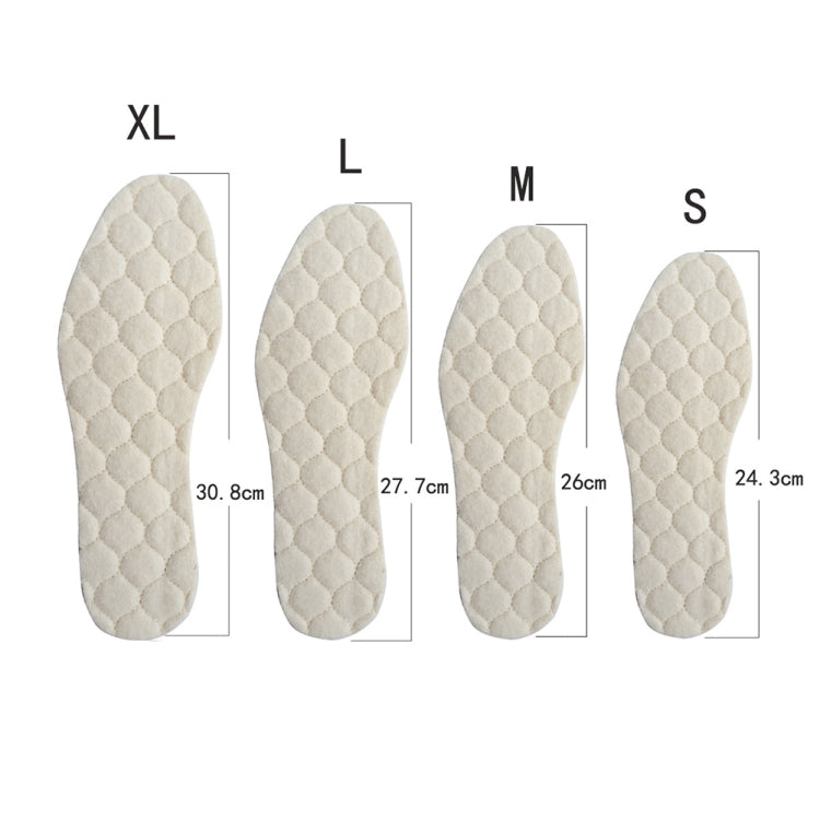 1 Pair Men And Women Wool Warm Insole Aluminum Film Insulation Sports Shock Insoles, S(36-38), M(39-41), L(42-45), XL(46-48)