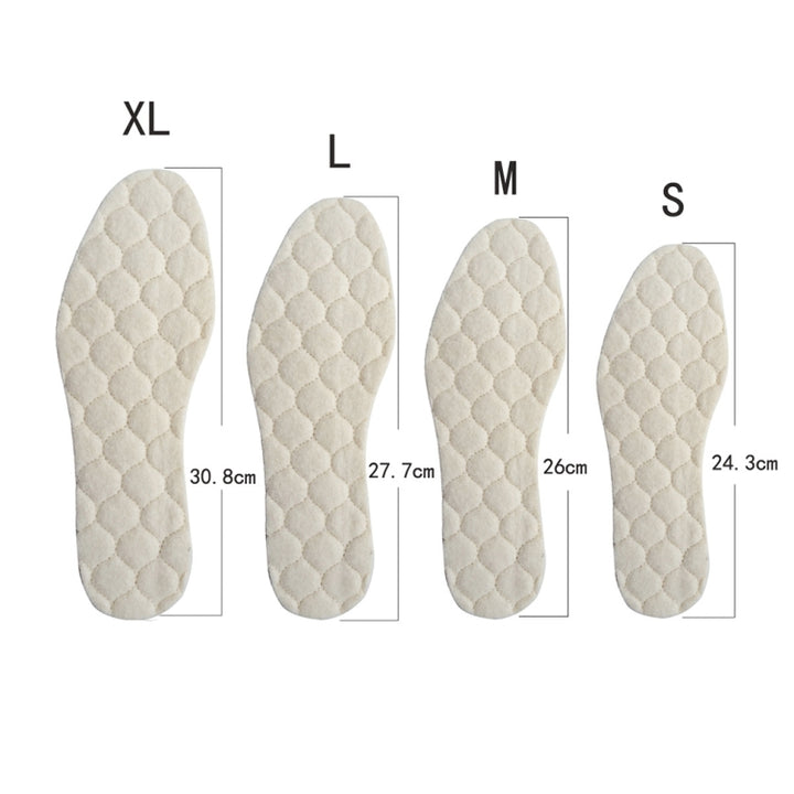 1 Pair Men And Women Wool Warm Insole Aluminum Film Insulation Sports Shock Insoles, S(36-38), M(39-41), L(42-45), XL(46-48)