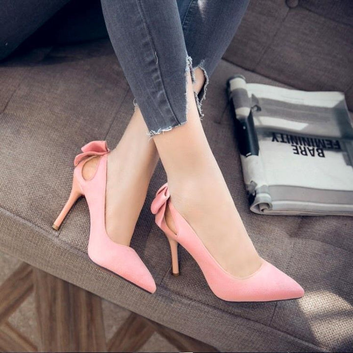 Women Shoes Bow Pointed Toe Stiletto Heels, 34, 35, 36, 37, 38, 39, 40, 41, 42, 43