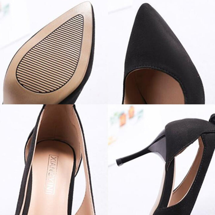 Women Shoes Bow Pointed Toe Stiletto Heels, 34, 35, 36, 37, 38, 39, 40, 41, 42, 43