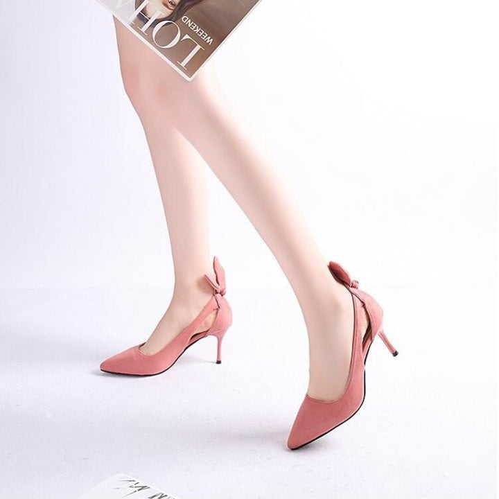 Women Shoes Bow Pointed Toe Stiletto Heels, 34, 35, 36, 37, 38, 39, 40, 41, 42, 43