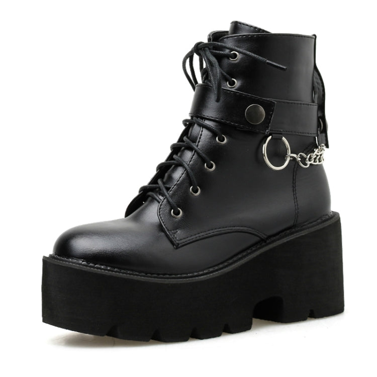 Platform - Soled Martin Boots Side Zipper Handsome Ankle Boots, 35, 36, 37, 38, 39