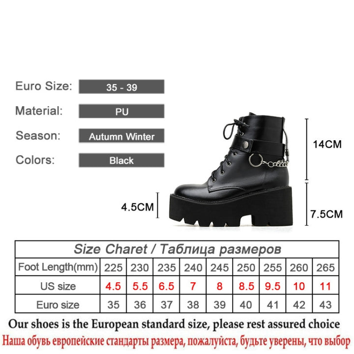 Platform - Soled Martin Boots Side Zipper Handsome Ankle Boots, 35, 36, 37, 38, 39