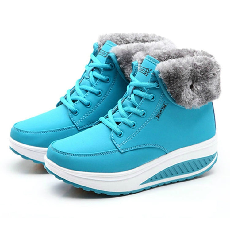 Women Booties Snow Lace Boots Autumn And Winter Female Wedge Shoes, 35, 36, 37, 38, 39, 40