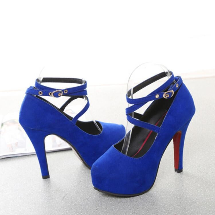 Women Shoes Round Toe Stiletto High Heels, 34, 35, 36, 37, 38, 39, 40, 41, 42