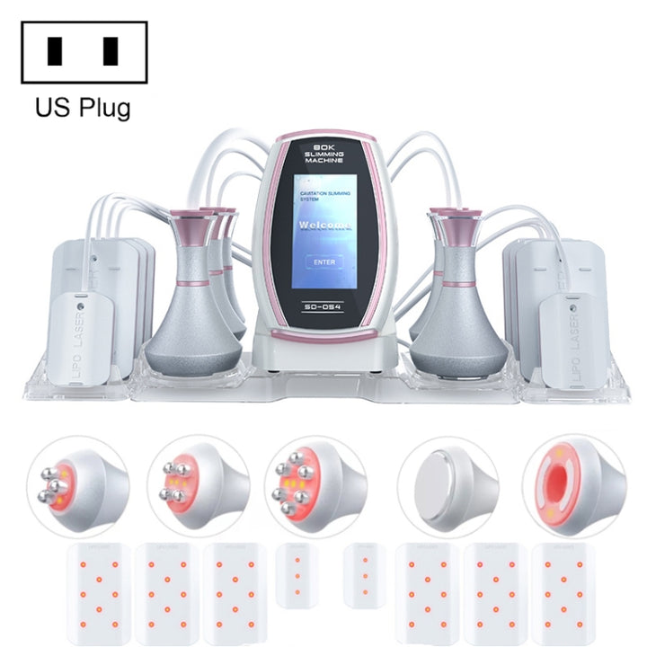 6 In 1  80K Ultrasonic Cavitation Vacuum Radio Frequency Lipo Laser Slimming Machine, US Plug, EU Plug, UK Plug, AU plug