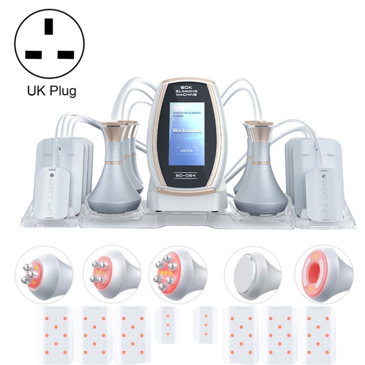 6 In 1  80K Ultrasonic Cavitation Vacuum Radio Frequency Lipo Laser Slimming Machine, US Plug, EU Plug, UK Plug, AU plug