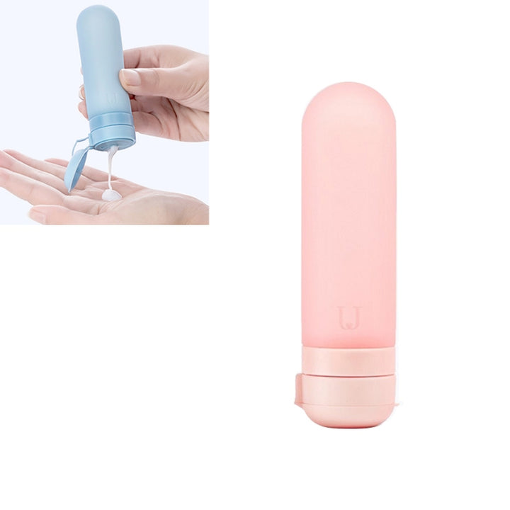 Travel Silicone Dispensing Bottle Travel Cosmetic Lotion Shampoo Bath Dew Cream Skin Care Product Small Bottle, 1 PC (Pink), 1 PC (Blue Sky), 1 PC (Light Grey)