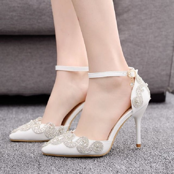 Rhinestone Stiletto Pointed Heel Women Shoes, 34, 35, 36, 37, 38, 39, 40, 41, 42