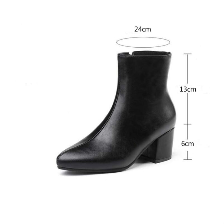 Autumn  Winter Glitter Square Heel Pointed Low-Top Women Boots, 32, 33, 34, 35, 36, 37, 38, 39, 40, 41