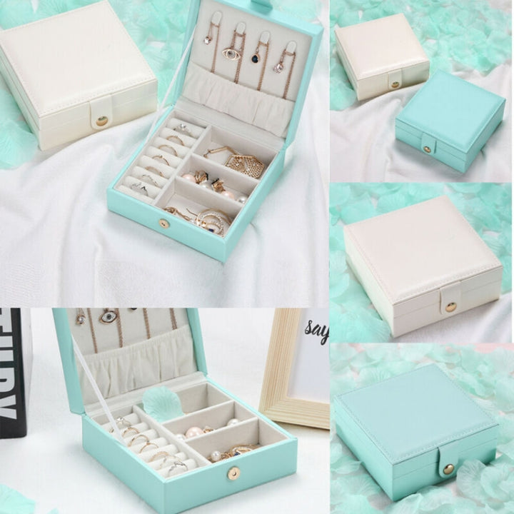 Leather Jewelry Box Storage Case Holder Portable Travel Jewelry Ornaments Organizer