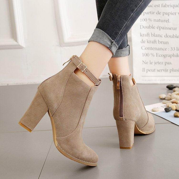 Women Shoes Suede Boots Pointed High Heels, 35, 36, 37, 38, 39