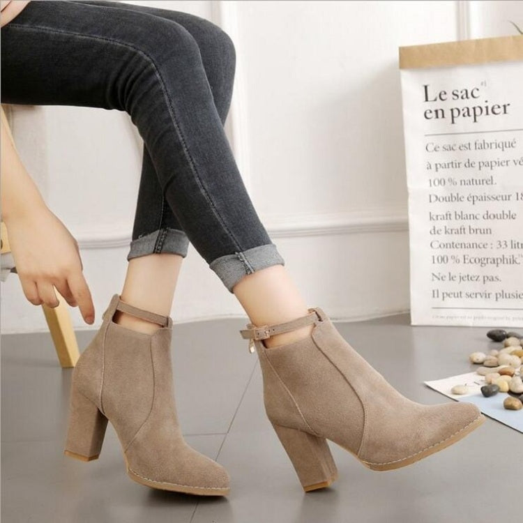 Women Shoes Suede Boots Pointed High Heels, 35, 36, 37, 38, 39