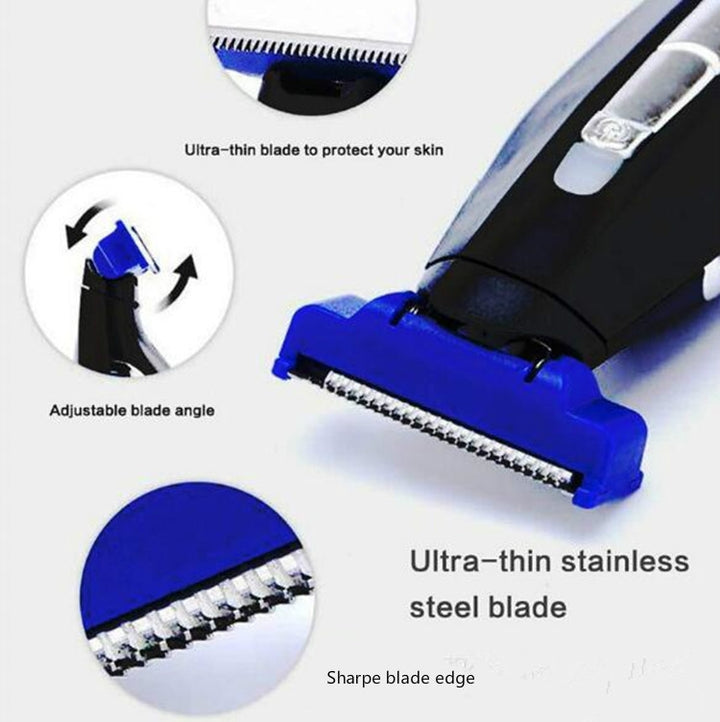 Electric Men Shaver Rechargeable Shaver Trimmer, Black + Blue