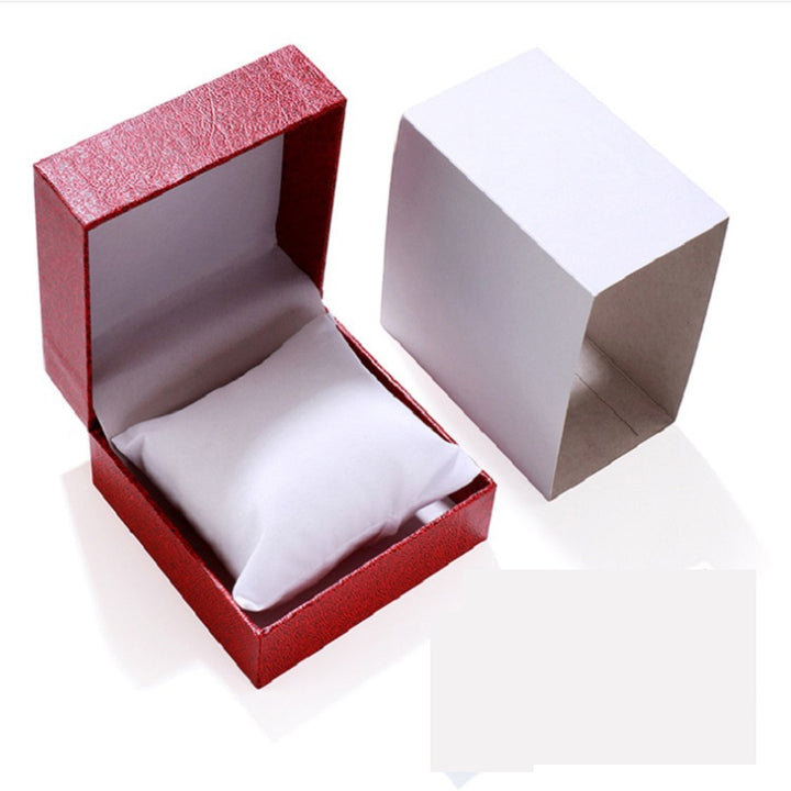 PU Leather Watch Box Custom-made High-end flip Watch Box Jewelry Gift Packaging, Red inner white plastic box, Black inner black plastic box, Black inner white plastic box