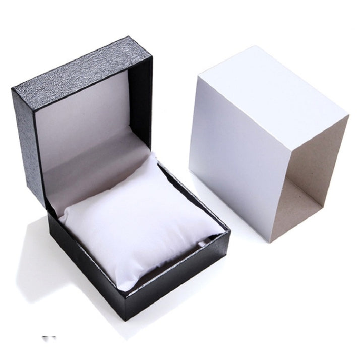 PU Leather Watch Box Custom-made High-end flip Watch Box Jewelry Gift Packaging, Red inner white plastic box, Black inner black plastic box, Black inner white plastic box