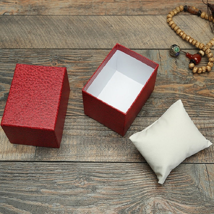 Litchi Texture Watch Box Jewelry Gift Box Earring Necklace Jewelry Watch Packaging Box, Red, Black, Blue