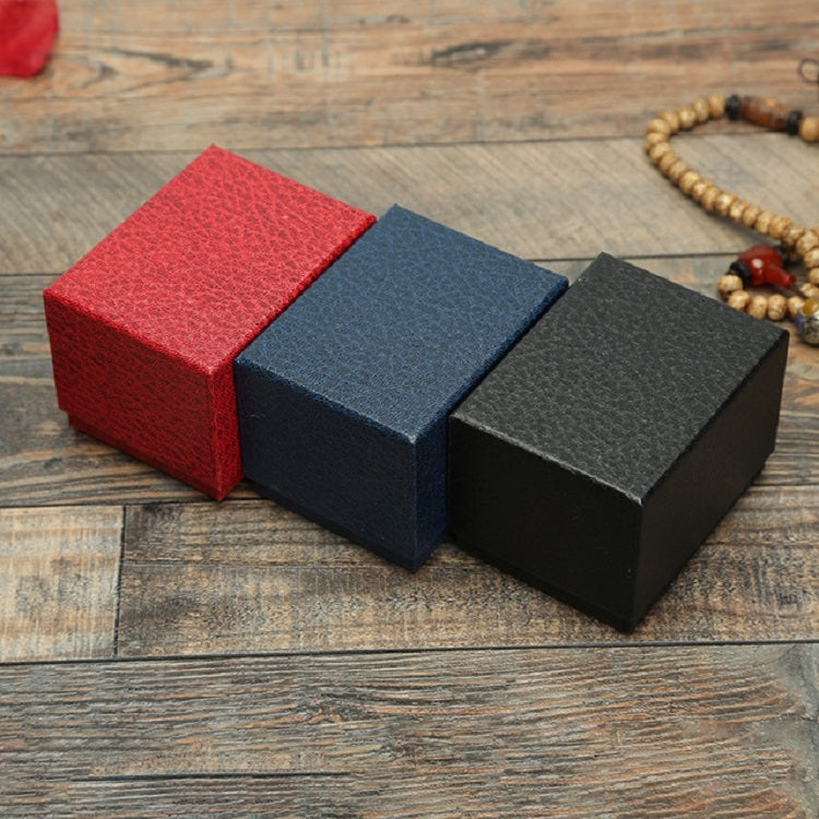 Litchi Texture Watch Box Jewelry Gift Box Earring Necklace Jewelry Watch Packaging Box, Red, Black, Blue