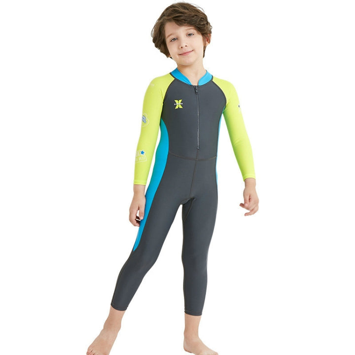 DIVE&SAIL Children Diving Suit Outdoor Long-sleeved One-piece Swimsuit Sunscreen Swimwear, S, M, L, XL, XXL