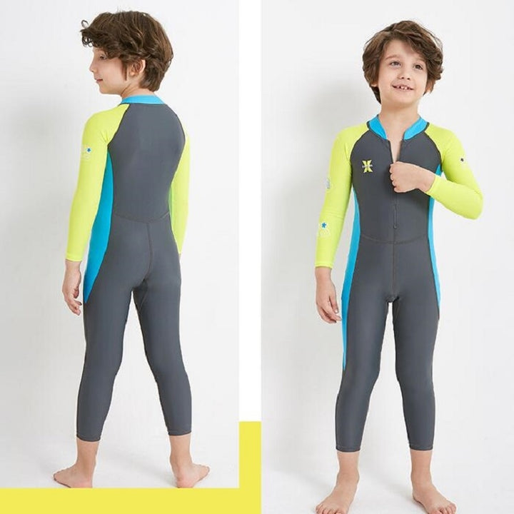 DIVE&SAIL Children Diving Suit Outdoor Long-sleeved One-piece Swimsuit Sunscreen Swimwear, S, M, L, XL, XXL