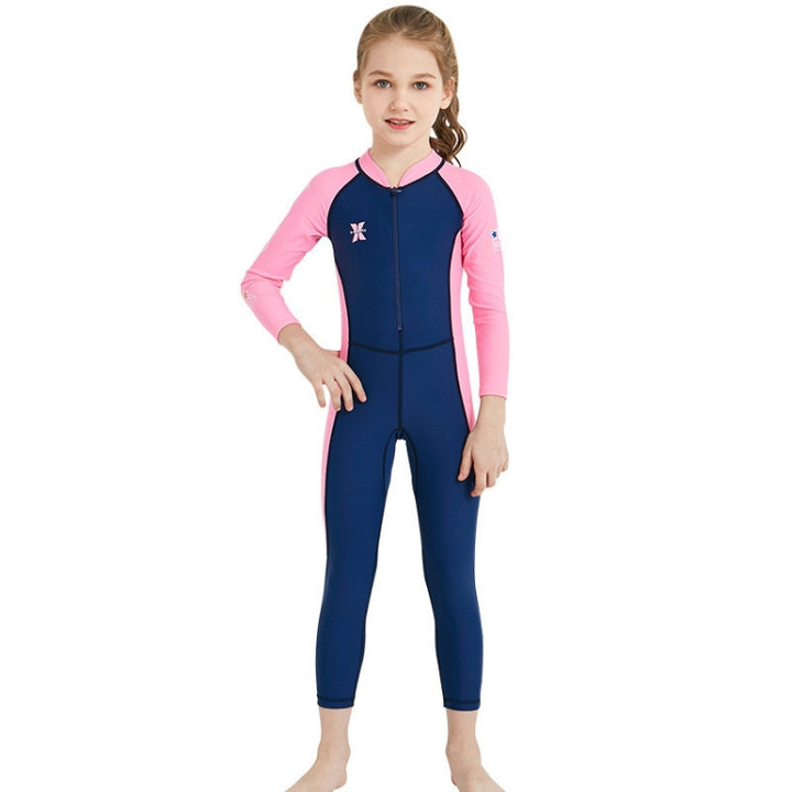 DIVE&SAIL Children Diving Suit Outdoor Long-sleeved One-piece Swimsuit Sunscreen Swimwear, S, M, L, XL, XXL