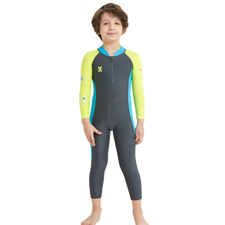 DIVE&SAIL Children Diving Suit Outdoor Long-sleeved One-piece Swimsuit Sunscreen Swimwear, S, M, L, XL, XXL