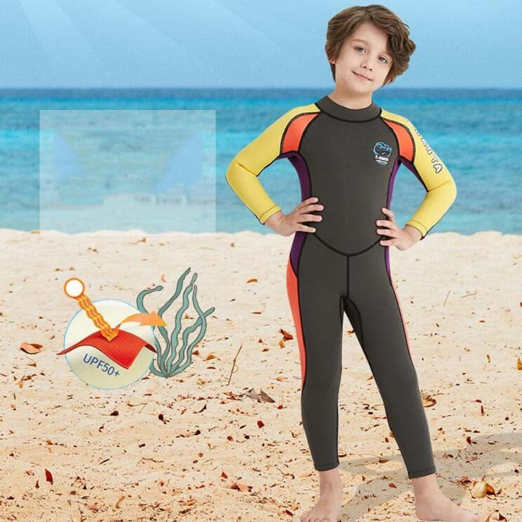 DIVE&SAIL WS-18816 Children Diving Suit One-piece Long-sleeved Swimsuit Sunscreen Hot Spring Surfing Suit, S, M, L, XL, XXL