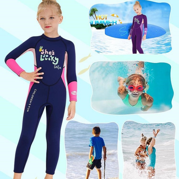 DIVE&SAIL Children Warm Swimsuit One-piece Wetsuit Long Sleeve Cold-proof Snorkeling Surfing Suit, S, M, L, XL, XXL