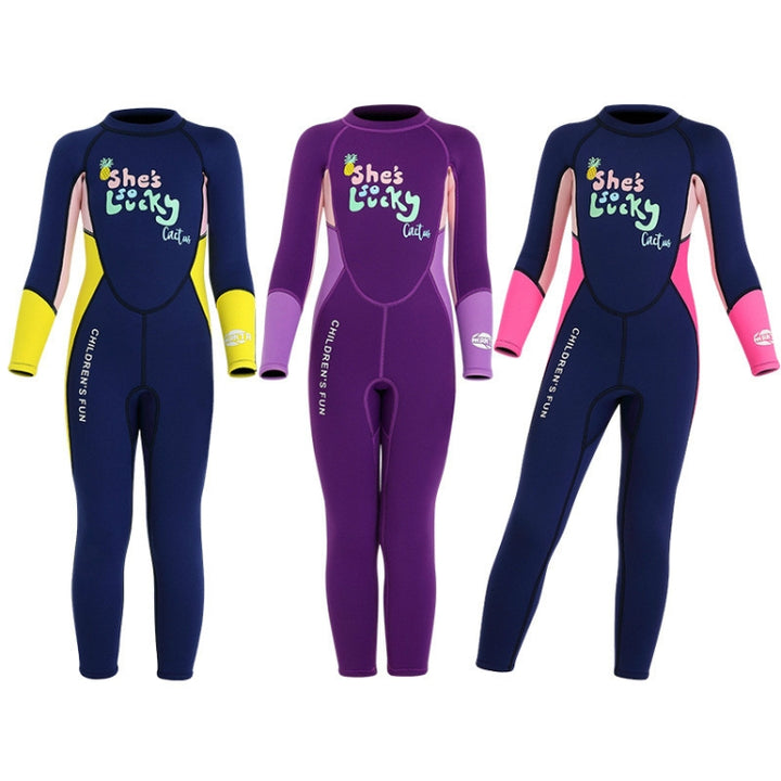 DIVE&SAIL Children Warm Swimsuit One-piece Wetsuit Long Sleeve Cold-proof Snorkeling Surfing Suit, S, M, L, XL, XXL