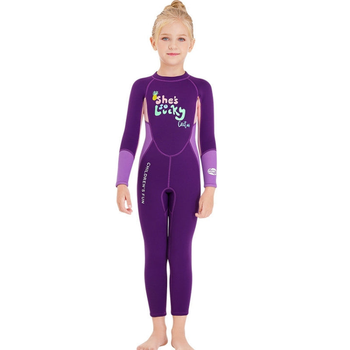 DIVE&SAIL Children Warm Swimsuit One-piece Wetsuit Long Sleeve Cold-proof Snorkeling Surfing Suit, S, M, L, XL, XXL