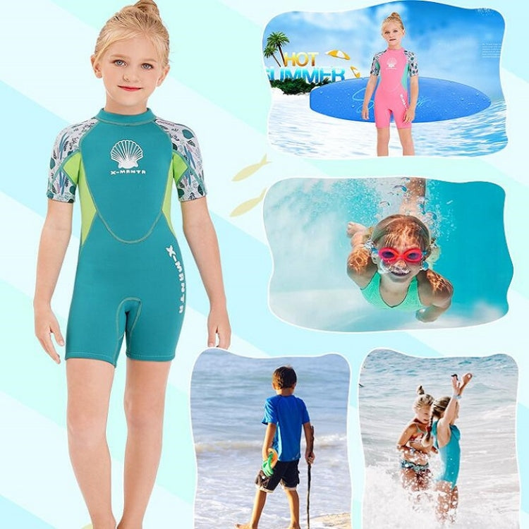 DIVE & SAIL M150656K Children Diving Suit 2.5mm One-piece Warm Swimsuit Short-sleeved Cold-proof Snorkeling Surfing Anti-jellyfish Suit, S, M, L, XL, XXL