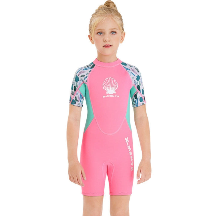 DIVE & SAIL M150656K Children Diving Suit 2.5mm One-piece Warm Swimsuit Short-sleeved Cold-proof Snorkeling Surfing Anti-jellyfish Suit, S, M, L, XL, XXL