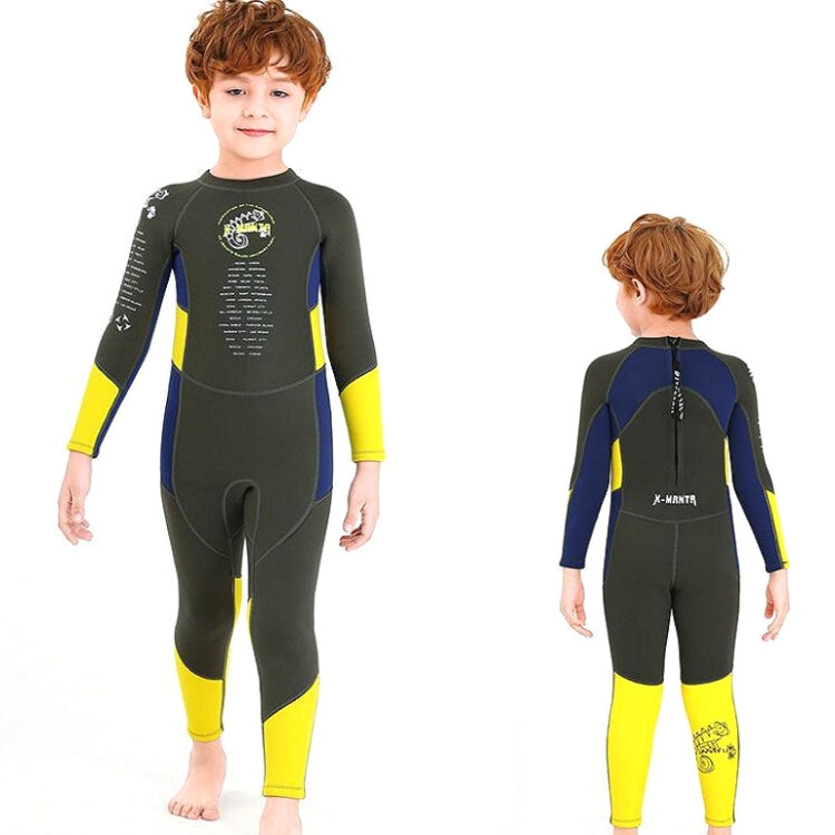 DIVE & SAIL M150501K Children Warm Swimsuit 2.5mm One-piece Wetsuit Long-sleeved Cold-proof Snorkeling Surfing Anti-jellyfish Suit, S, M, L, XL, XXL