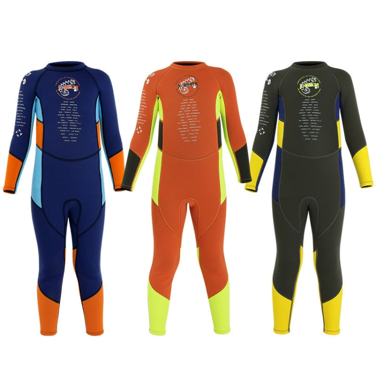 DIVE & SAIL M150501K Children Warm Swimsuit 2.5mm One-piece Wetsuit Long-sleeved Cold-proof Snorkeling Surfing Anti-jellyfish Suit, S, M, L, XL, XXL