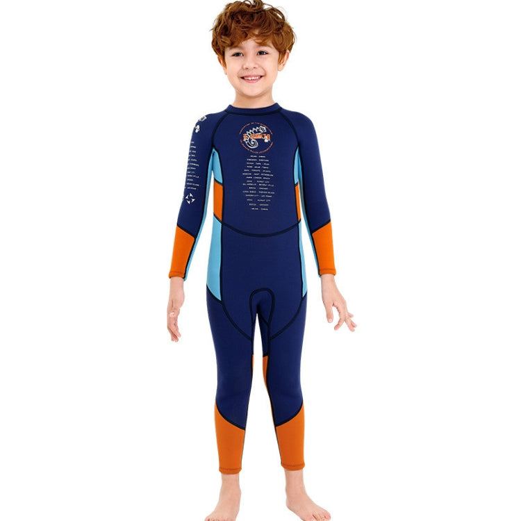 DIVE & SAIL M150501K Children Warm Swimsuit 2.5mm One-piece Wetsuit Long-sleeved Cold-proof Snorkeling Surfing Anti-jellyfish Suit, S, M, L, XL, XXL