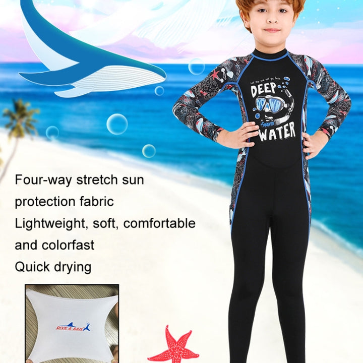 DIVE & SAIL Children Sun Protection Long Sleeve Quick Dry Diving Suit, S, M, L, XL, XXL