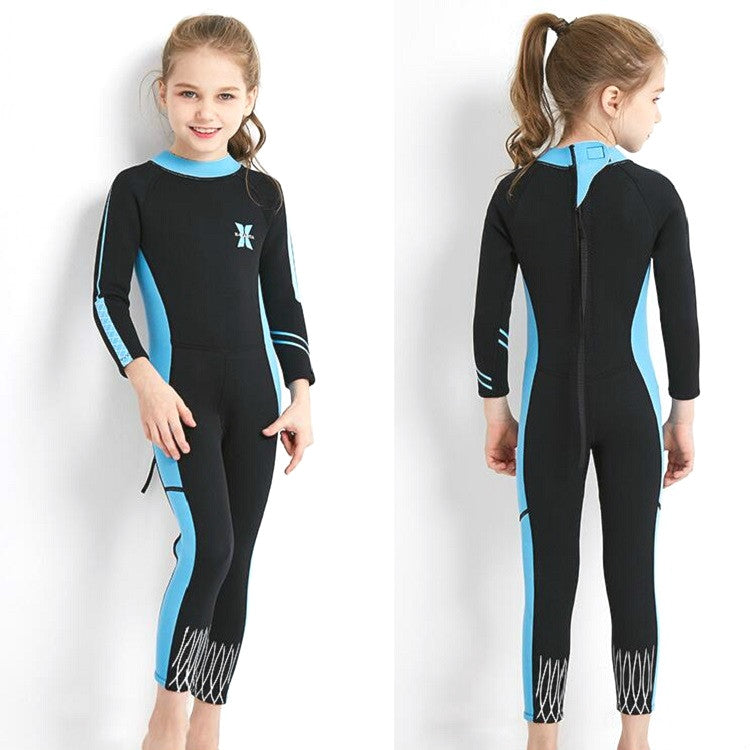 DIVE & SAIL 2.5mm Children Diving Suit One-piece Warm Snorkeling Suit Drifting Sunscreen Swimsuit, S, M, L, XL, XXL