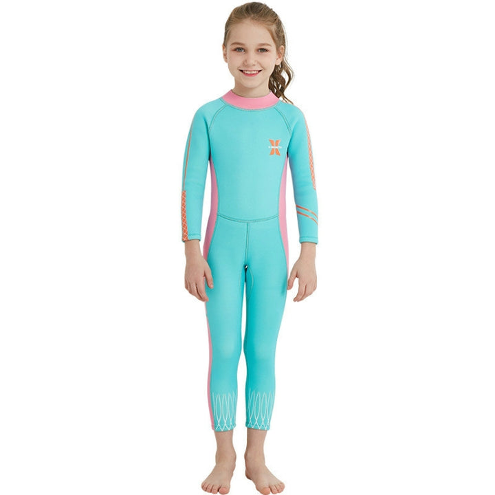 DIVE & SAIL 2.5mm Children Diving Suit One-piece Warm Snorkeling Suit Drifting Sunscreen Swimsuit, S, M, L, XL, XXL