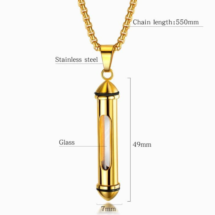 OPK 1573 Men Classic Cylindrical Openable Perfume Bottle Pendant Necklace, 1573 Pendant+Chain Steel Color, 1573 Pendant+Chain Black, 1573 Pendant+Chain Gold