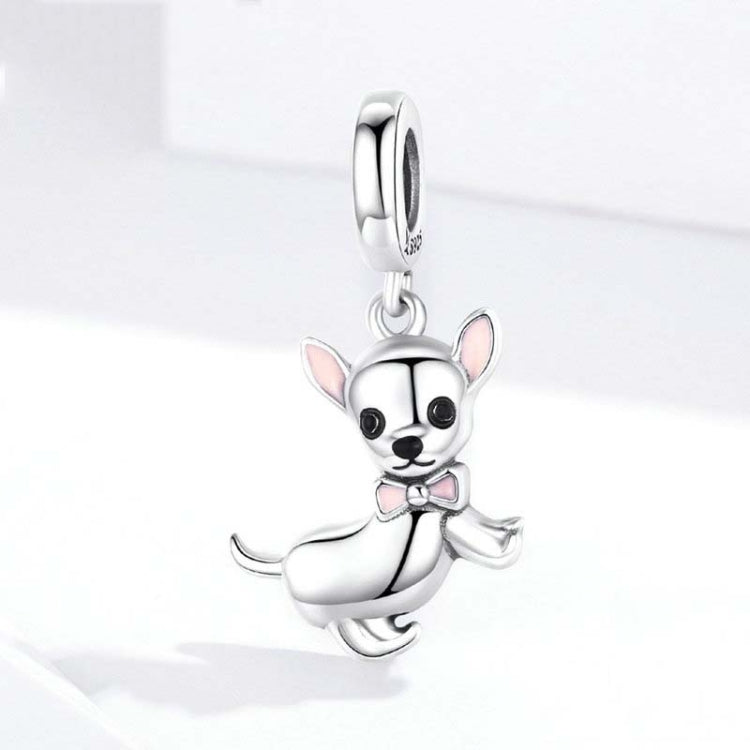 925 Sterling Silver Pendant Dog Chihuahua Charm DIY Bracelet Accessories, SCC1317