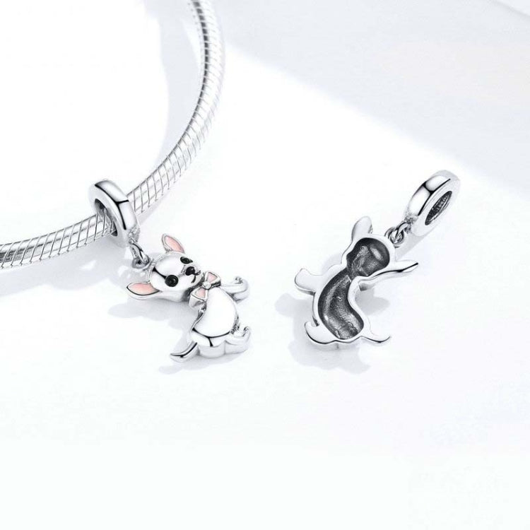 925 Sterling Silver Pendant Dog Chihuahua Charm DIY Bracelet Accessories, SCC1317