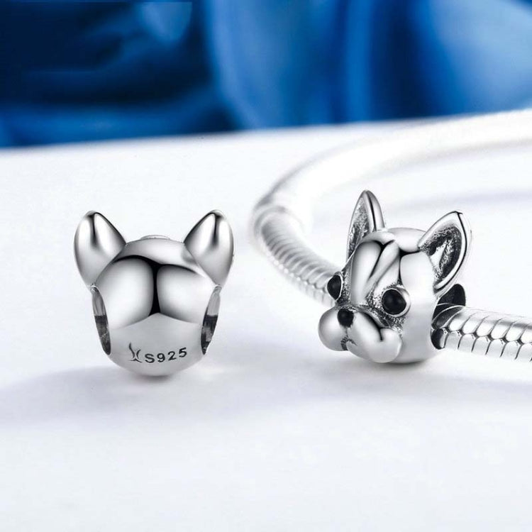 S925 Sterling Silver Animal Series Bulldog Beads