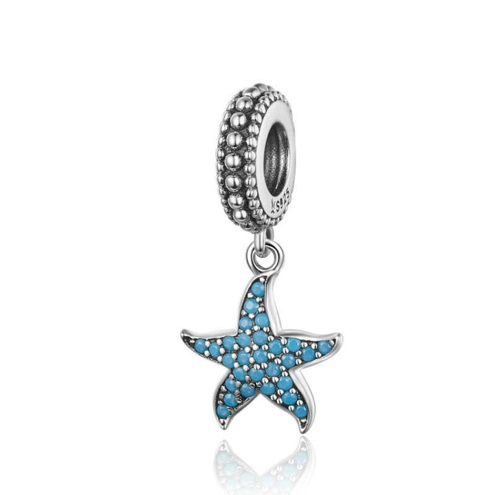 925 Sterling Silver  Starfish Pendant Charm Women DIY Bracelet Accessories, SCC1210