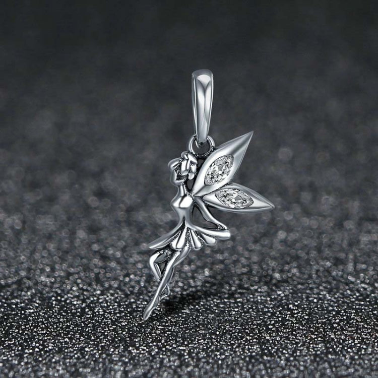 925 Sterling Silver Flower Fairy Dangle Pendant Women DIY Bracelets Necklaces Accessories, SCC359