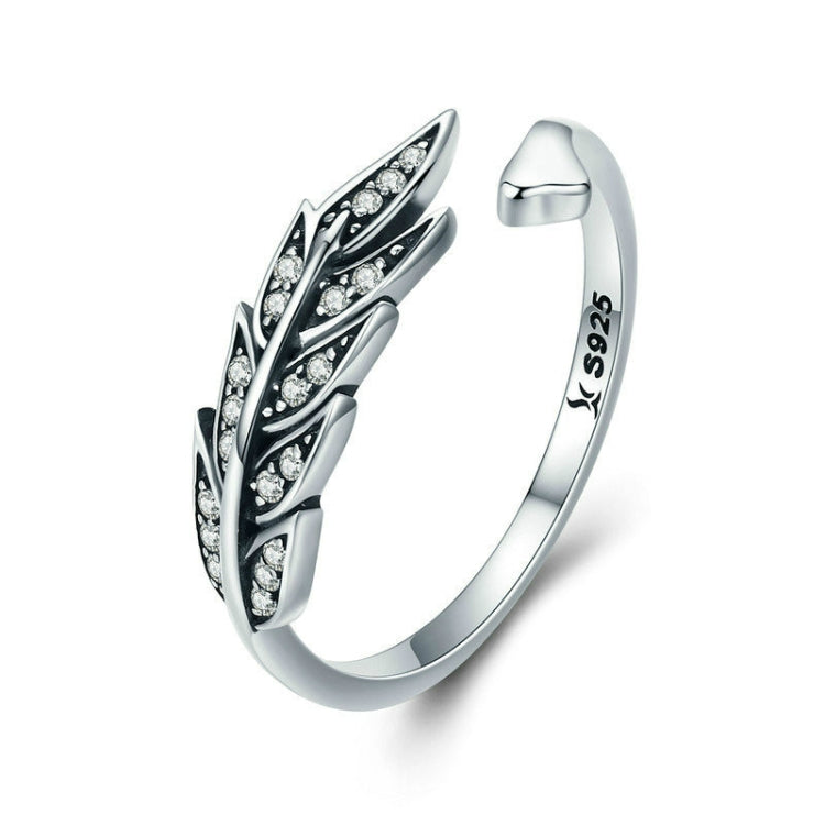 S925 Silver Open Women Ring Leaf Ring