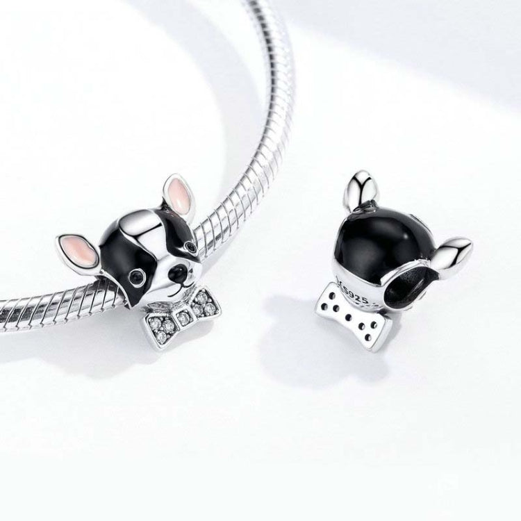 925 Sterling Silver Beads Cute Dog Chihuahua Beaded DIY Bracelet Accessories, SCC1310