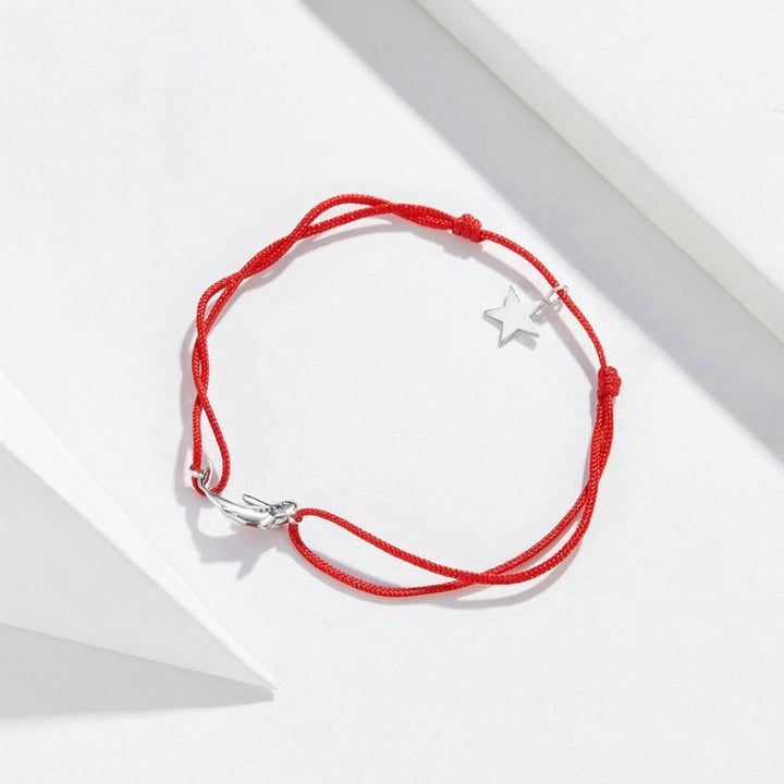 Sterling Silver Red String Bracelet Koi Star Bracelet Jewelry